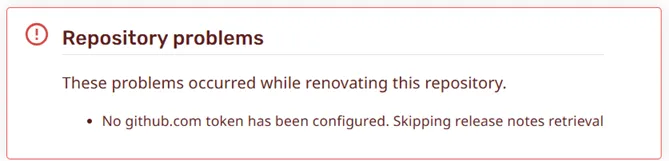 Portal warning about github.com token